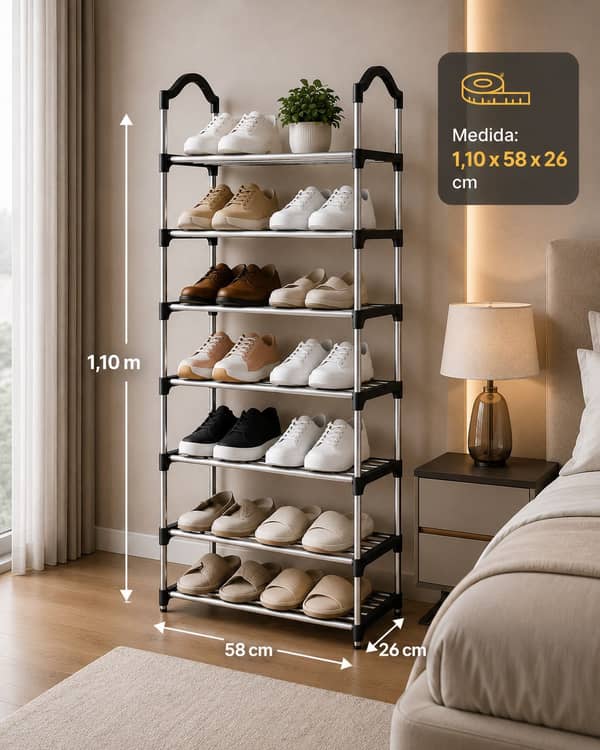 Zapatero 7 pisos caño 1.1x58x26